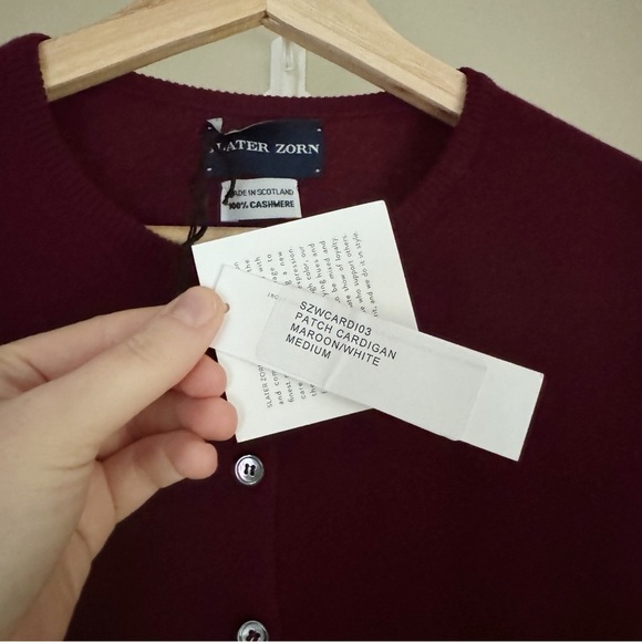 🍷 NWT SLATER ZORN 100% Cashmere Cardigan Sweater, Women Sz M - Picture 6 of 8